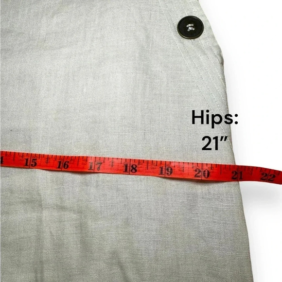 Workshop Andrea Jovine 100% Linen Wide Leg Cropped Pants | Oatmeal | Size 8 - Picture 5 of 7